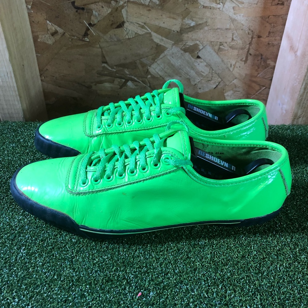PF Flyers Bright Lime Green Leather Sneakers Women’s 8